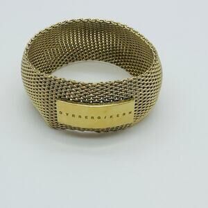 Dyrberg/Kern Chunky Mesh Gold Tone Bracelet